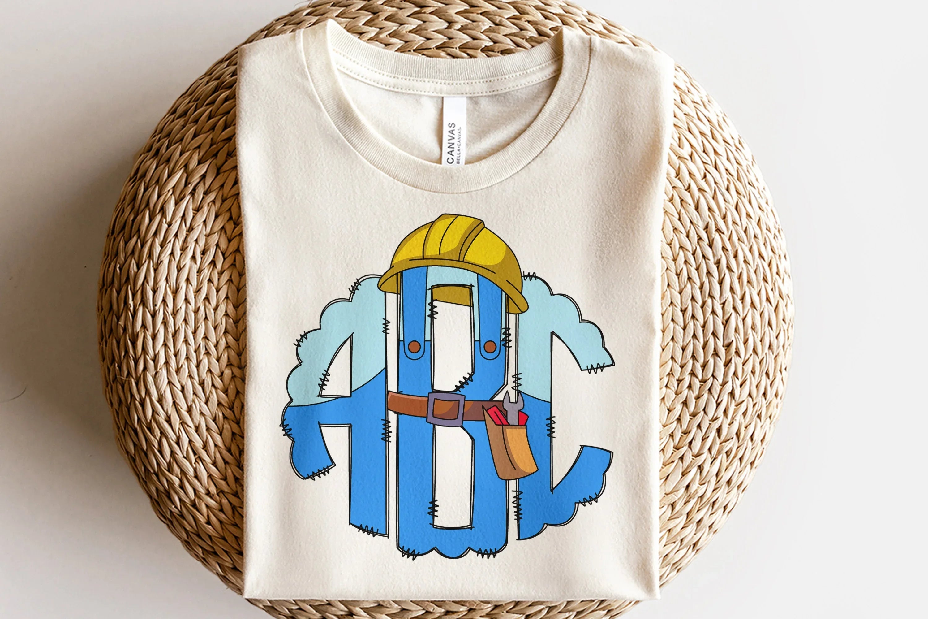 Construction Worker Monogram Graphic Tee - Merch Girls