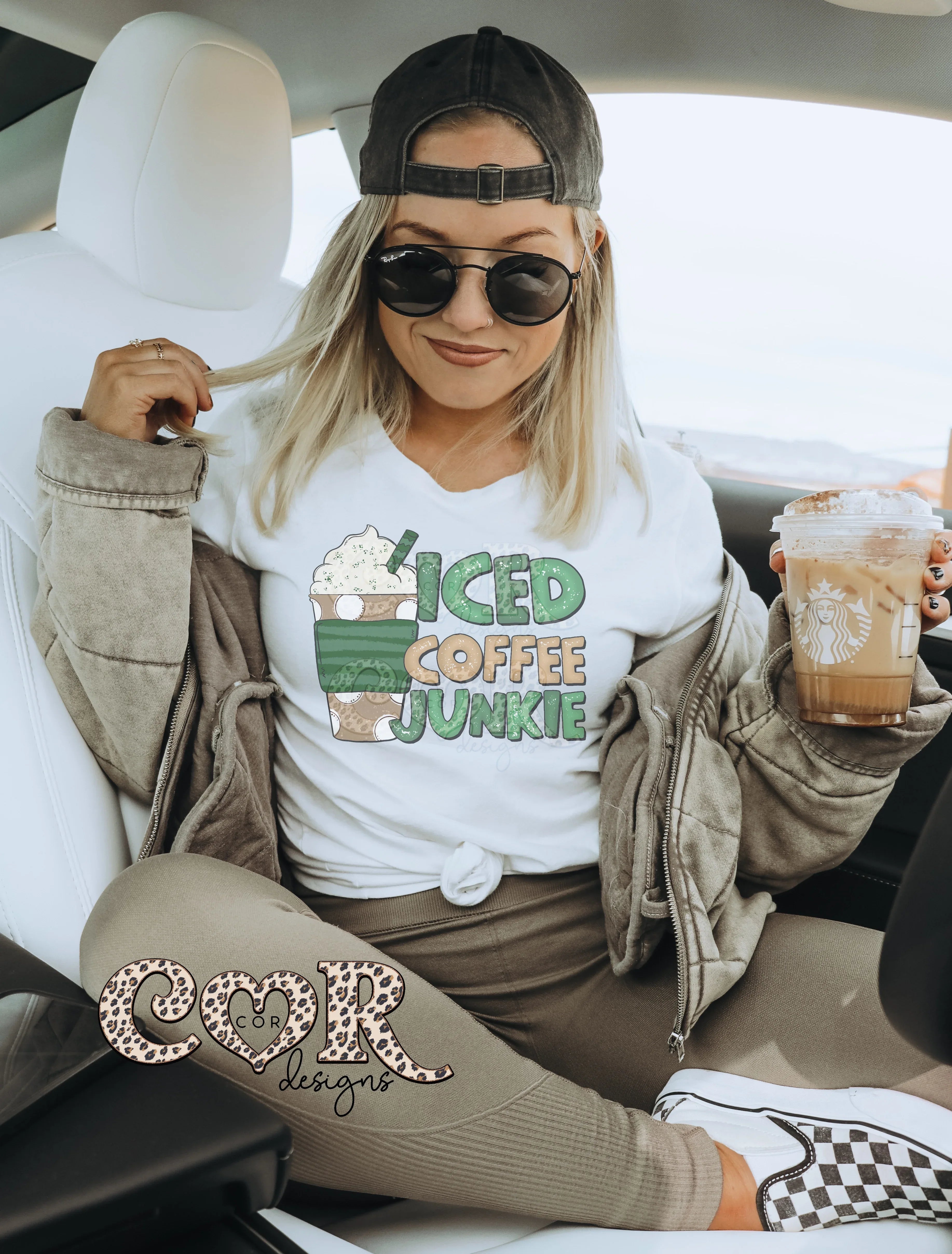 Iced Coffee Junkie Graphic Tee - Merch Girls