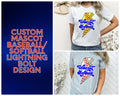 Custom Mascot Softball/Baseball Lightning Bolt Design Mockup - No Physical Item! - Merch Girls