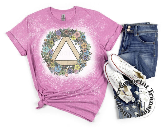 Alcoholics Anonymous Floral Triangle - Sublimation Transfer Sublimation