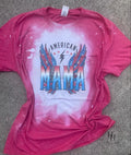 American Mama Red Bleach Tee Graphic Tee - Merch Girls