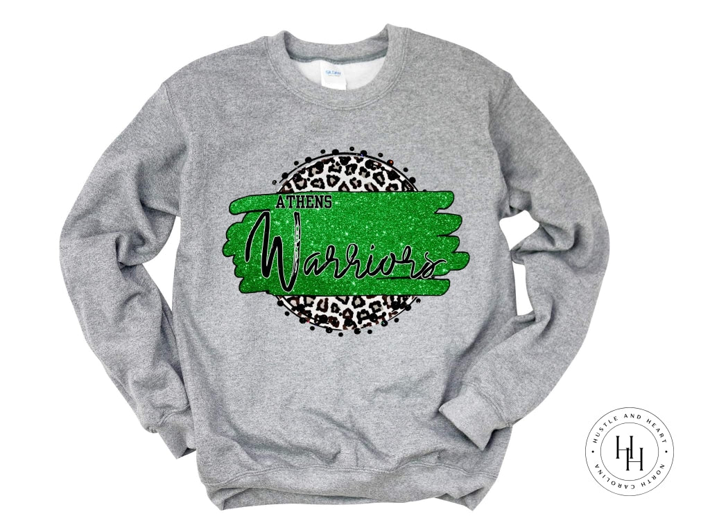 Athens Warriors With Grey Leopard Youth Small / Unisex Sweatshirt Shirt
