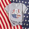 Baseball American Flag Monogram Graphic Tee - Merch Girls