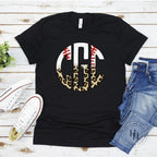 Baseball Leopard Monogram Graphic Tee - Merch Girls