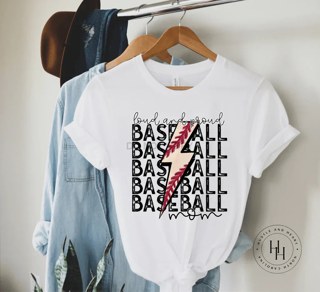 Baseball Mom Lightning Bolt Graphic Tee - Merch Girls