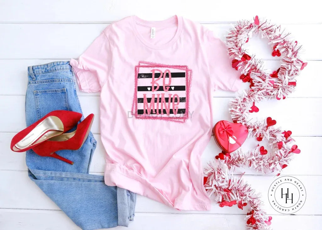 Be Mine Framed Stripes Graphic Tee - Merch Girls