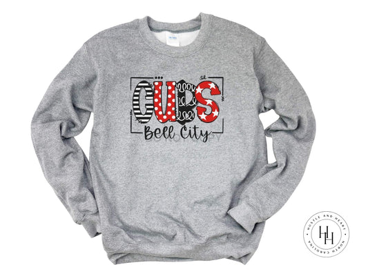 Bell City Cubs Red/black/white Doodle Graphic Tee Unisex