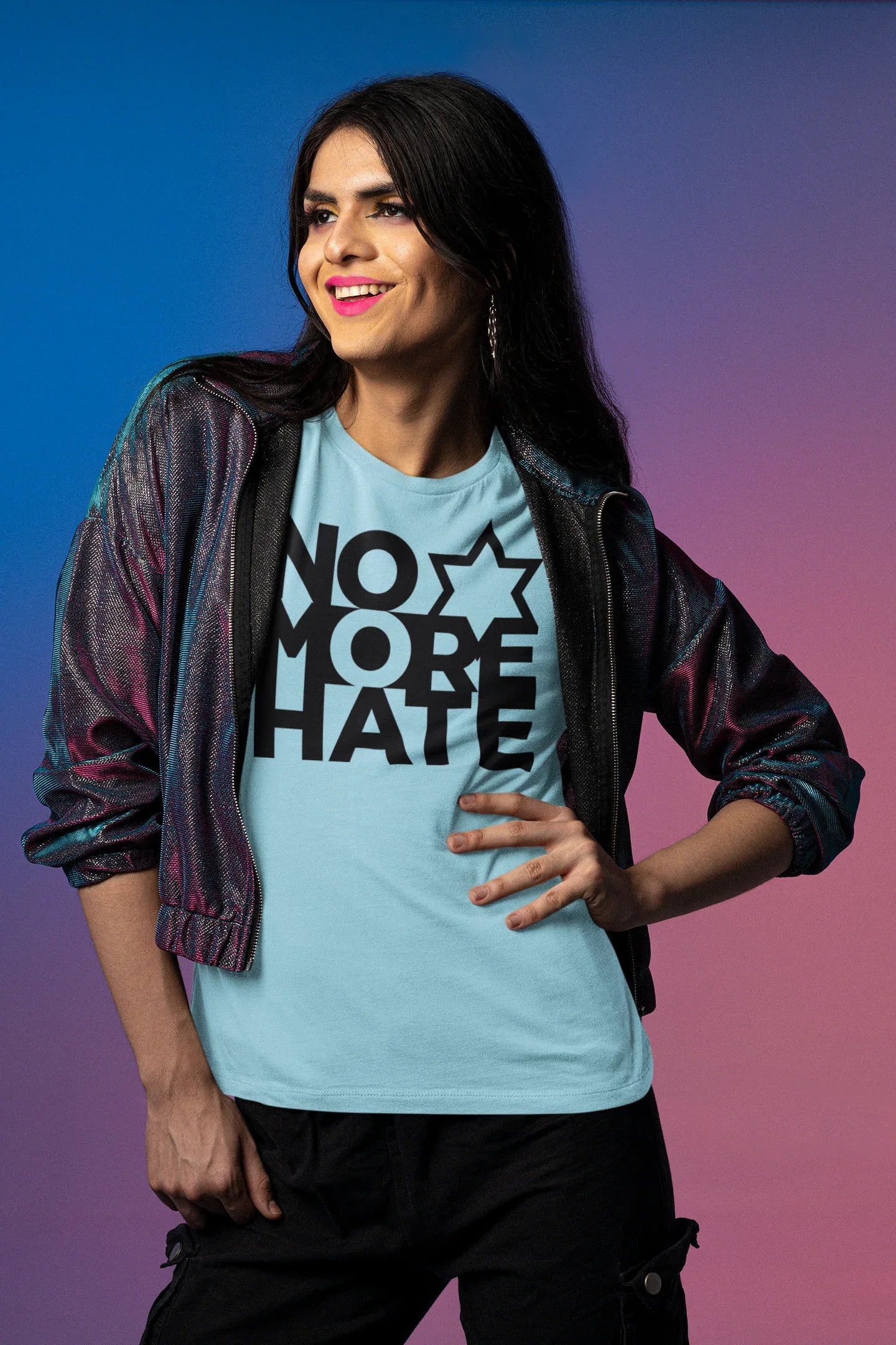 No More Hate Jewish Star Graphic Tee - Merch Girls
