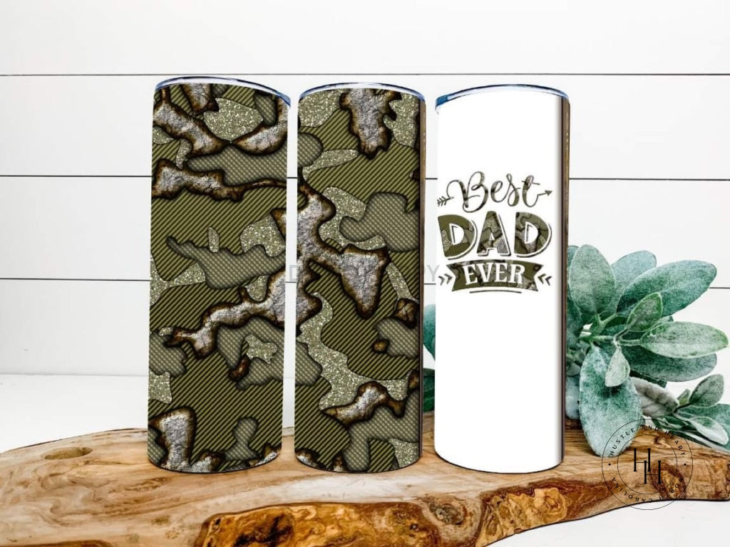 Best Dad Ever Camo Completed 20Oz Skinny Tumbler Sublimation