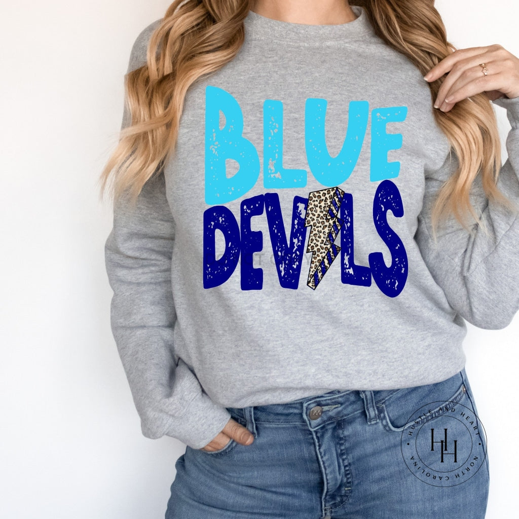 Blue Devils Carolina Blue/navy Lightning Bolt Graphic Tee