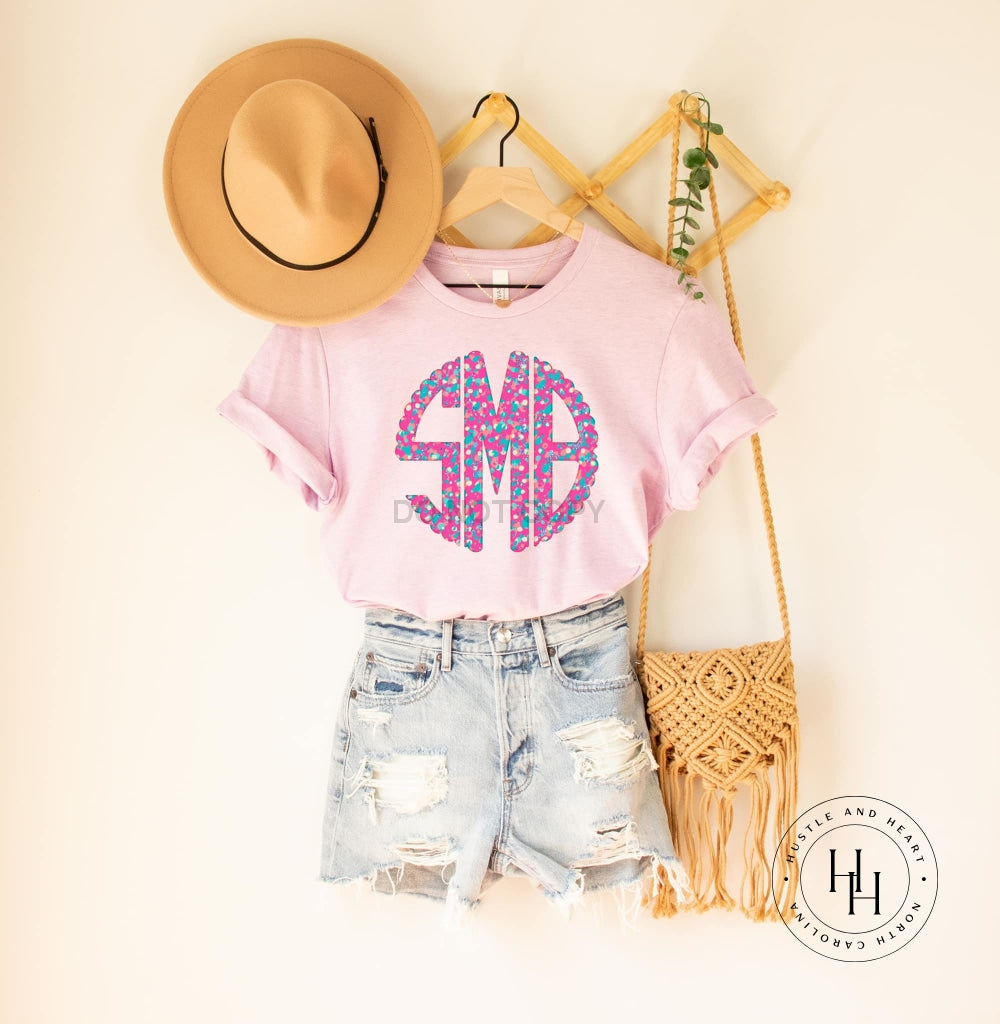 Bright Dot Monogram Graphic Tee Shirt