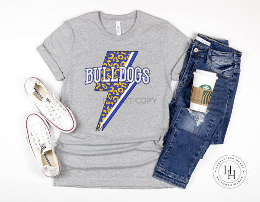 Bulldogs Leopard Lightning Bolt Graphic Tee