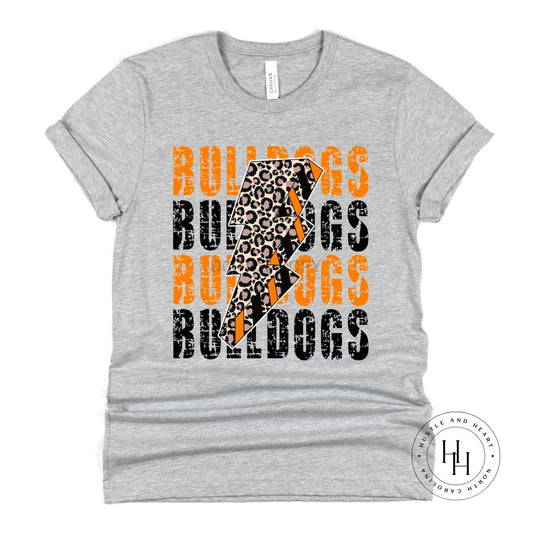 Bulldogs Orange Lightning Bolt Graphic Tee