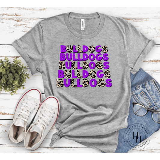 Bulldogs Purple Repeating Graphic Tee Dtg