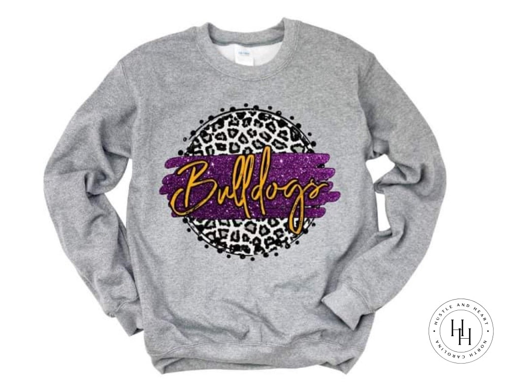 Bulldogs Purple/yellow Gold With Black Outline Shirt
