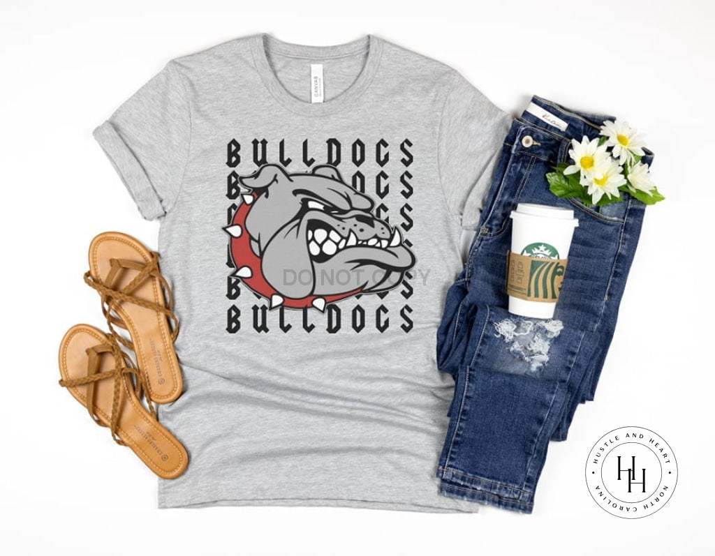 Bulldogs Repeating Mascot Graphic Tee Shirt