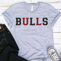 Bulls Red/black Faux Chenille Letters Graphic Tee Dtg