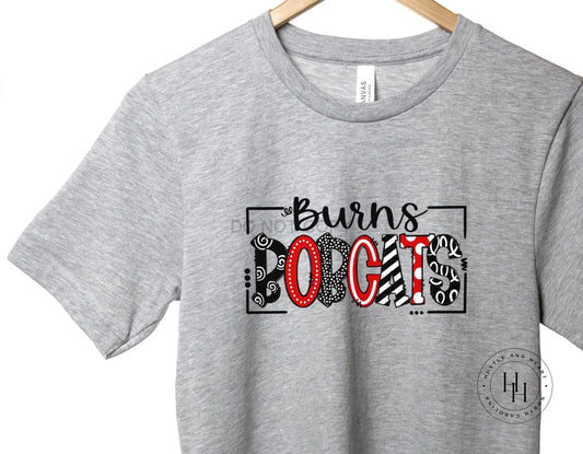 Burns Bobcats Doodle Graphic Tee Unisex