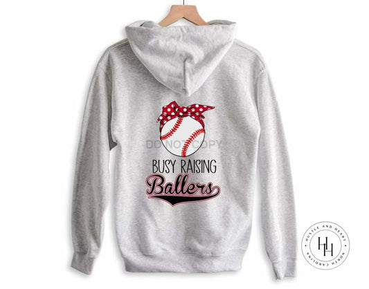 Busy Raising Ballers Hoodie Red W Polka Dots / Small Dtg Tee