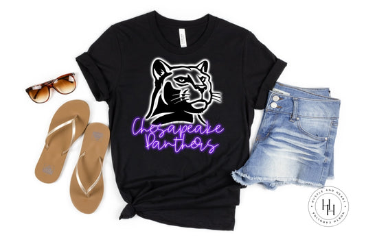 Chesapeake Panthers Purple Neon Mascot Shirt