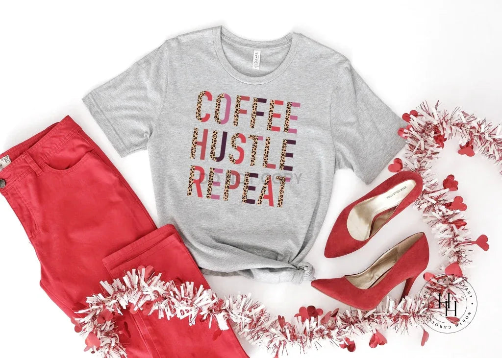 Coffee Hustle Repeat Graphic Tee - Merch Girls