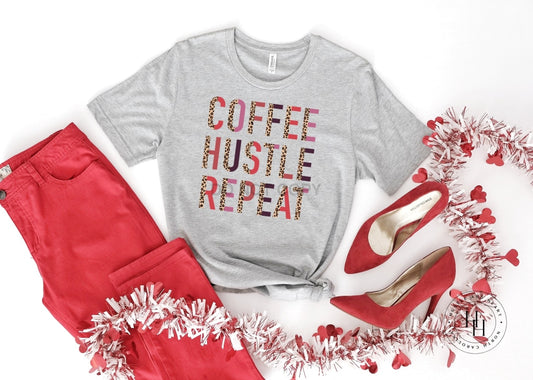 Coffee Hustle Repeat Graphic Tee Youth Small Shirt