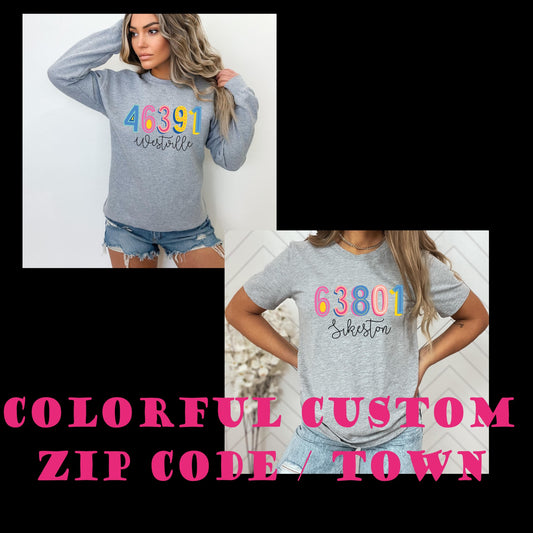 CUSTOM Colorful Zip Code DESIGN Mockup- No Physical Item!