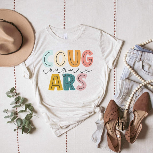 Cougars Water Color- Sublimation Transfer Sublimation