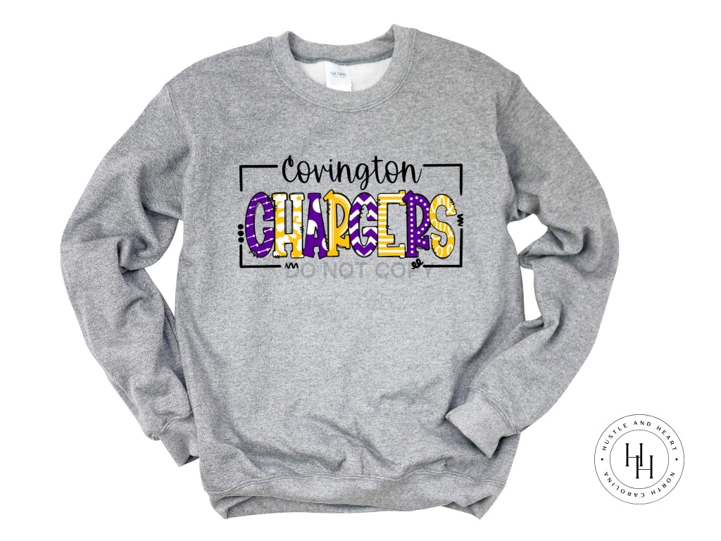 Covington Chargers Doodle Graphic Tee Youth Small / Unisex Sweatshirt