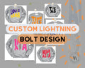 Custom Lightning Bolt Design Mockup- No Physical Item! - Merch Girls