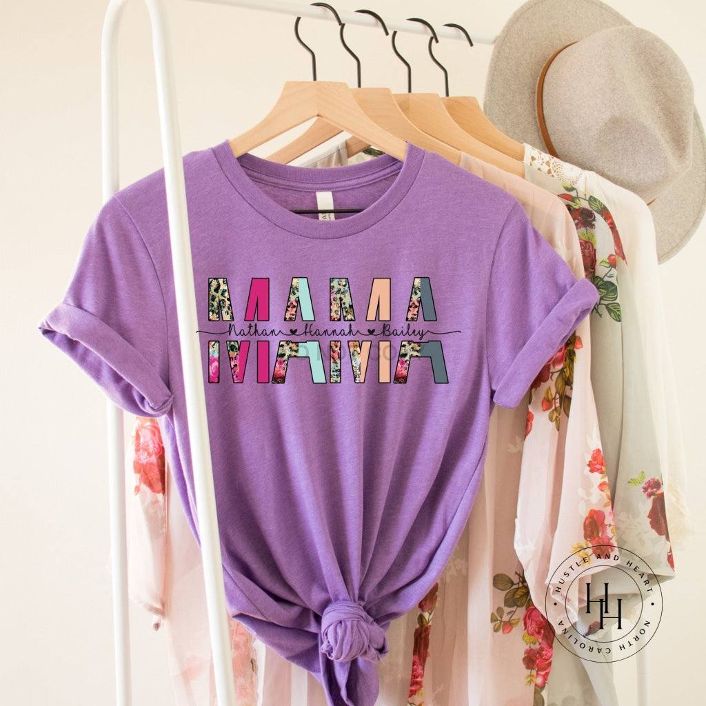 Customizable Mama Colorful Leopard Tee Shirt