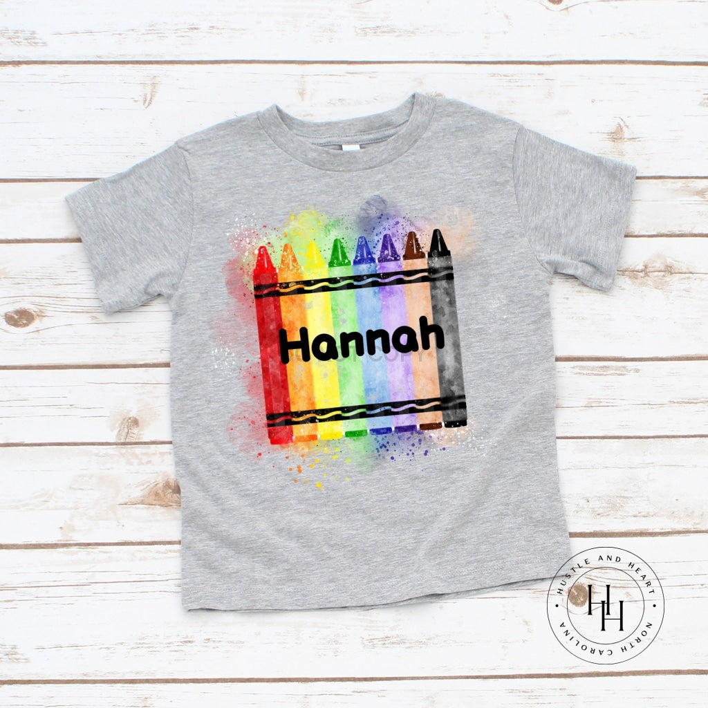 Customizable Watercolor Crayons Graphic Tee- Bold
