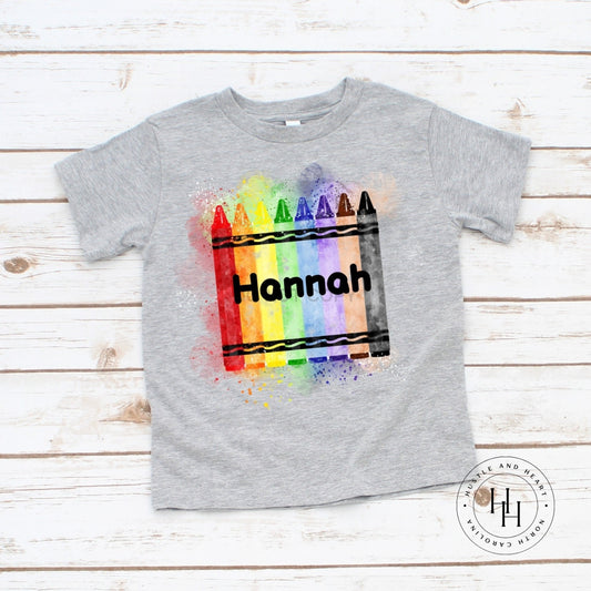 Customizable Watercolor Crayons Graphic Tee- Bold