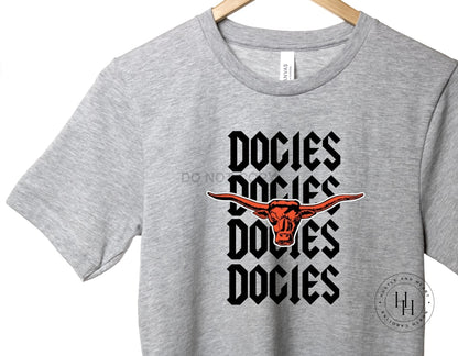 Dogies Repeating Mascot Graphic Tee Youth Small / Unisex Shirt