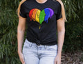 Dripping Rainbow Heart Graphic Tee - Merch Girls