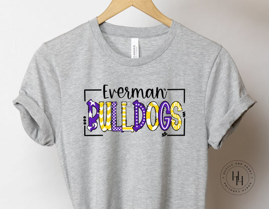 Everman Bulldogs Doodle Graphic Tee Youth Small / Unisex
