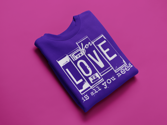 For Love is All You Need License Plate Purple Valentine's Day Graphic Tee