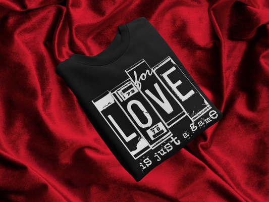 For Love is Just a Game License Plate Black Valentine's Day Graphic Tee