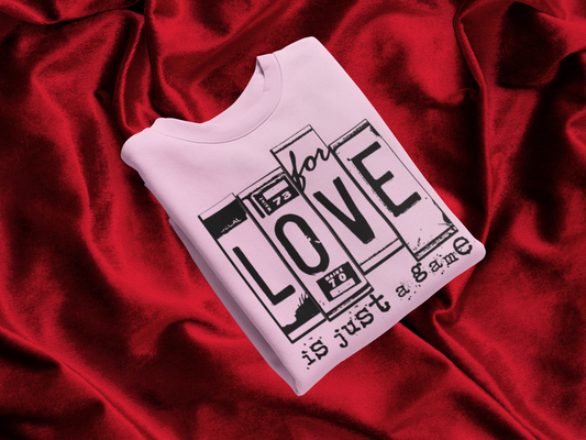 For Love is Just a Game License Plate Pink Valentine's Day Graphic Tee