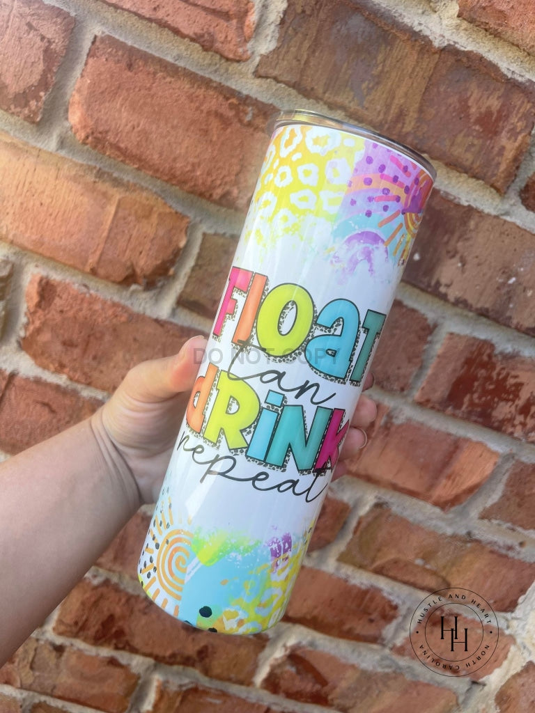 Float Tan Drink Repeat Completed 20Oz Skinny Tumbler Sublimation