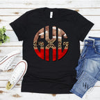 Football Leopard Red Monogram Graphic Tee - Merch Girls