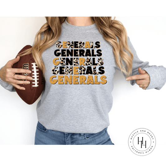 Generals Gold/black Repeating Graphic Tee Dtg