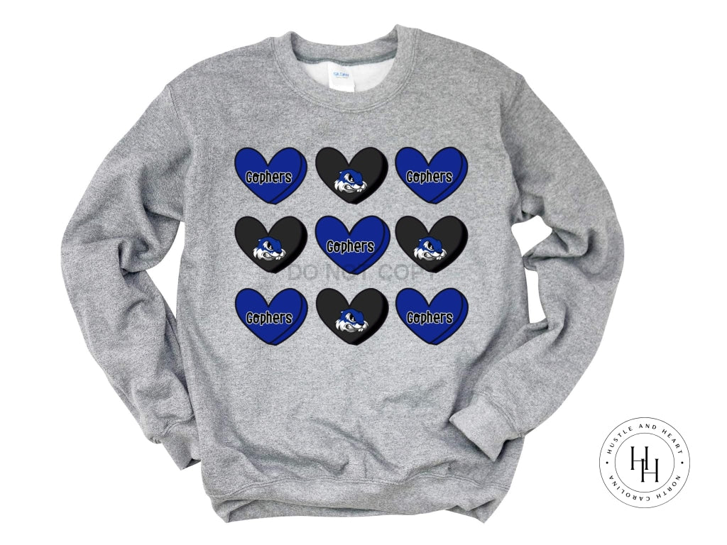 Gophers Conversation Heart Graphic Tee Youth Small / Unisex Sweatshirt Shirt