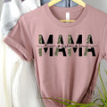 Half Leopard Customizable Mama Camo Graphic Tee Shirt