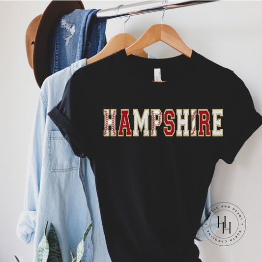 Hampshire Faux Chenille Letters Graphic Tee Dtg