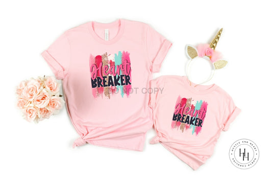 Heart Breaker Brushstroke Graphic Tee Youth Small Shirt