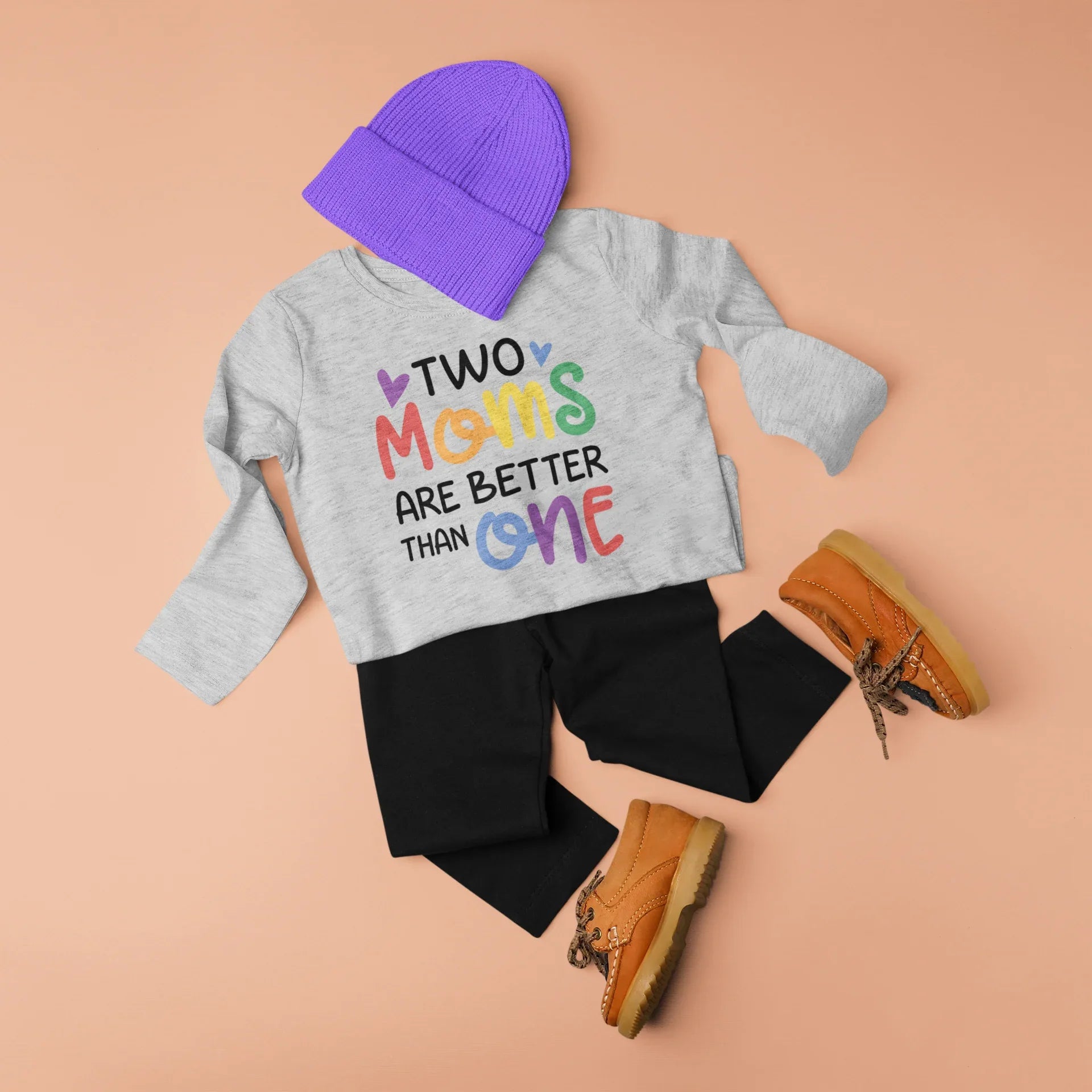 Two Moms Are Better Than One Rainbow Graphic Tee - Merch Girls