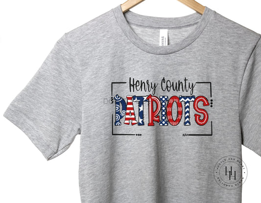 Henry County Patriots Doodle Graphic Tee Youth Small / Unisex Crew Neck