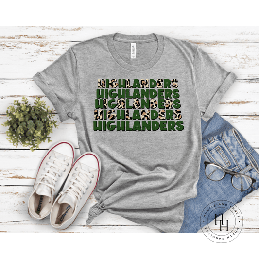 Highlanders Green Repeating Graphic Tee Dtg