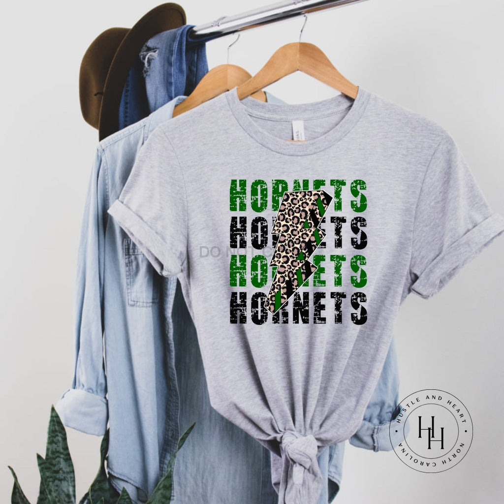 Hornets Green Lightning Bolt Graphic Tee